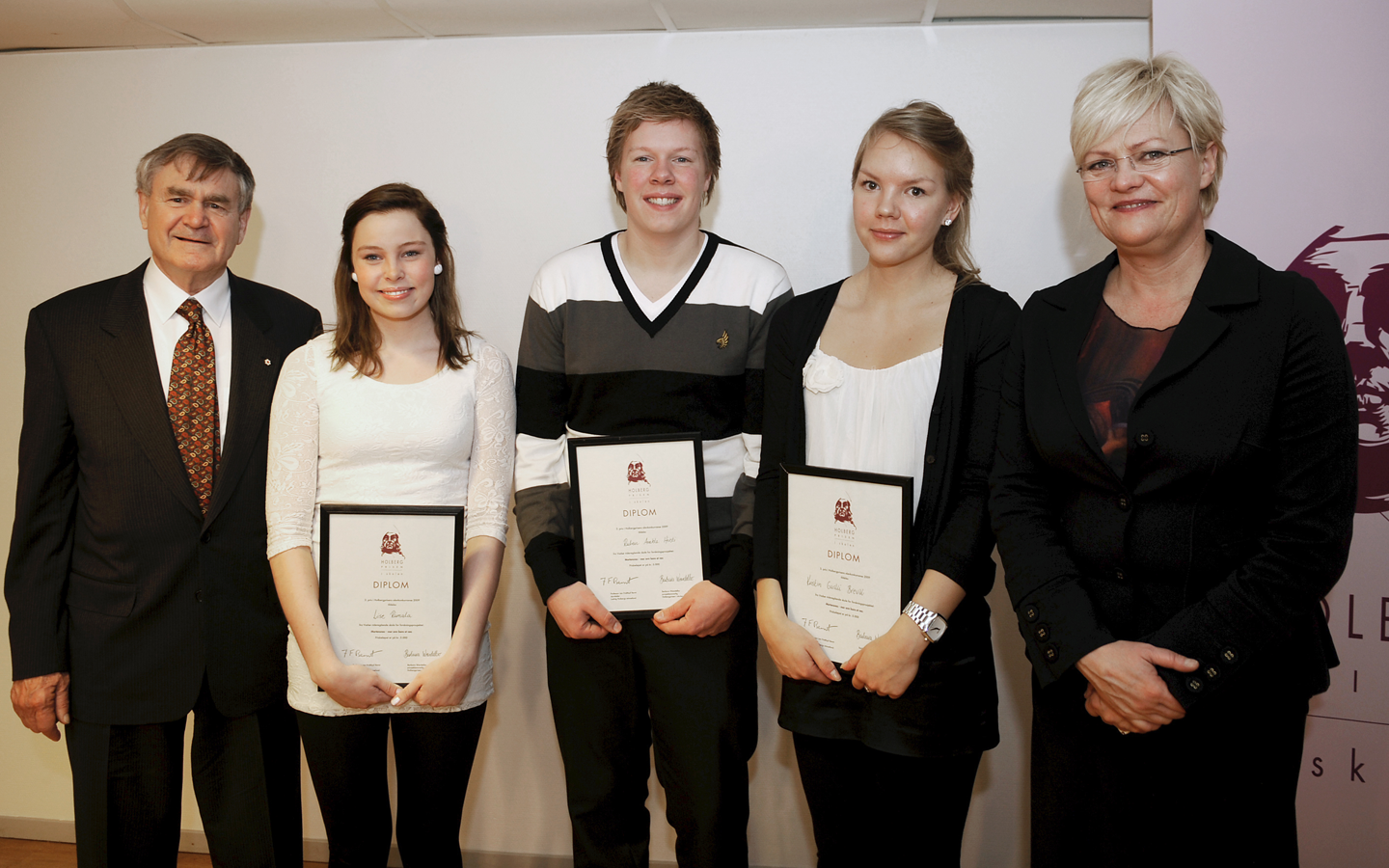 Tredjeprisvinnere av Holbergprisen i skolen 2009. Foto: Marit Hommedal / Scanpix