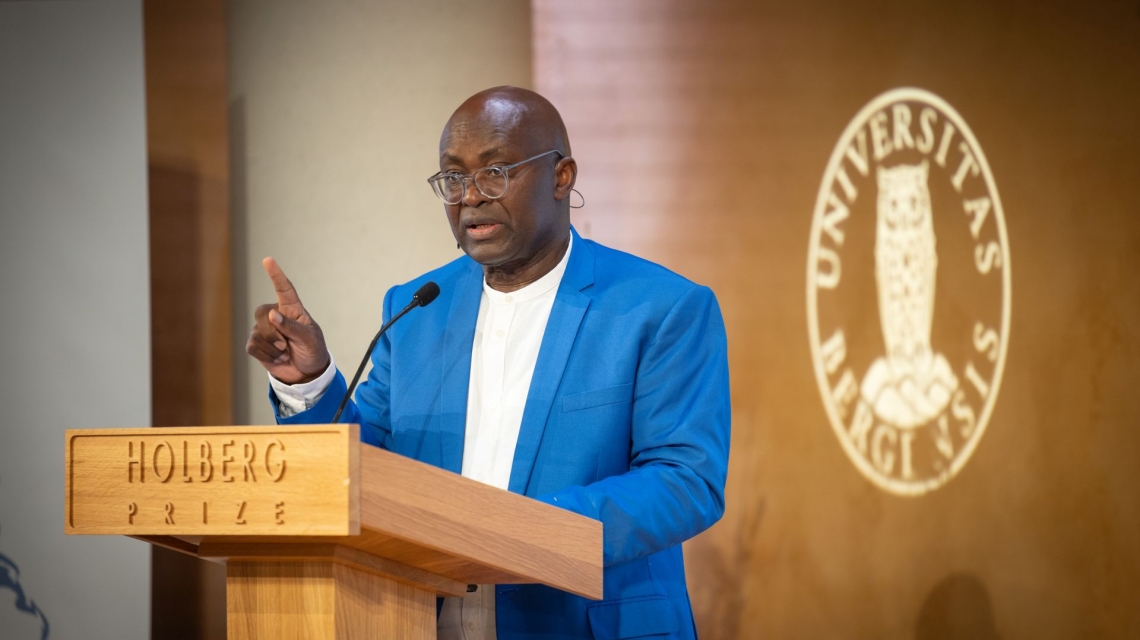 Achille Mbembe delivered the 2024 Holberg Lecture. 