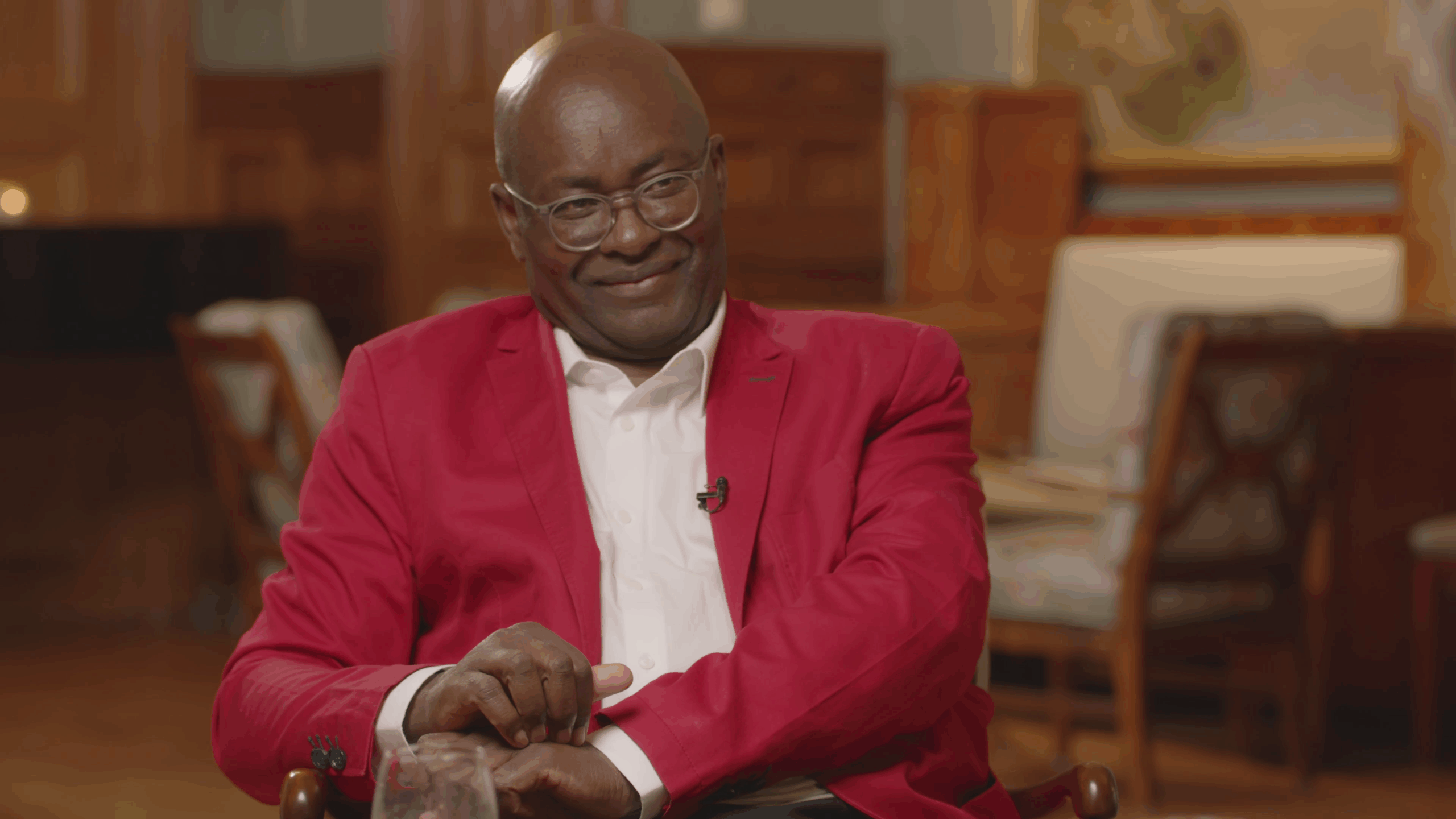 Holberg Prize Laureate Achille Mbembe during the interview in Knut Fægris hus, University of Bergen.